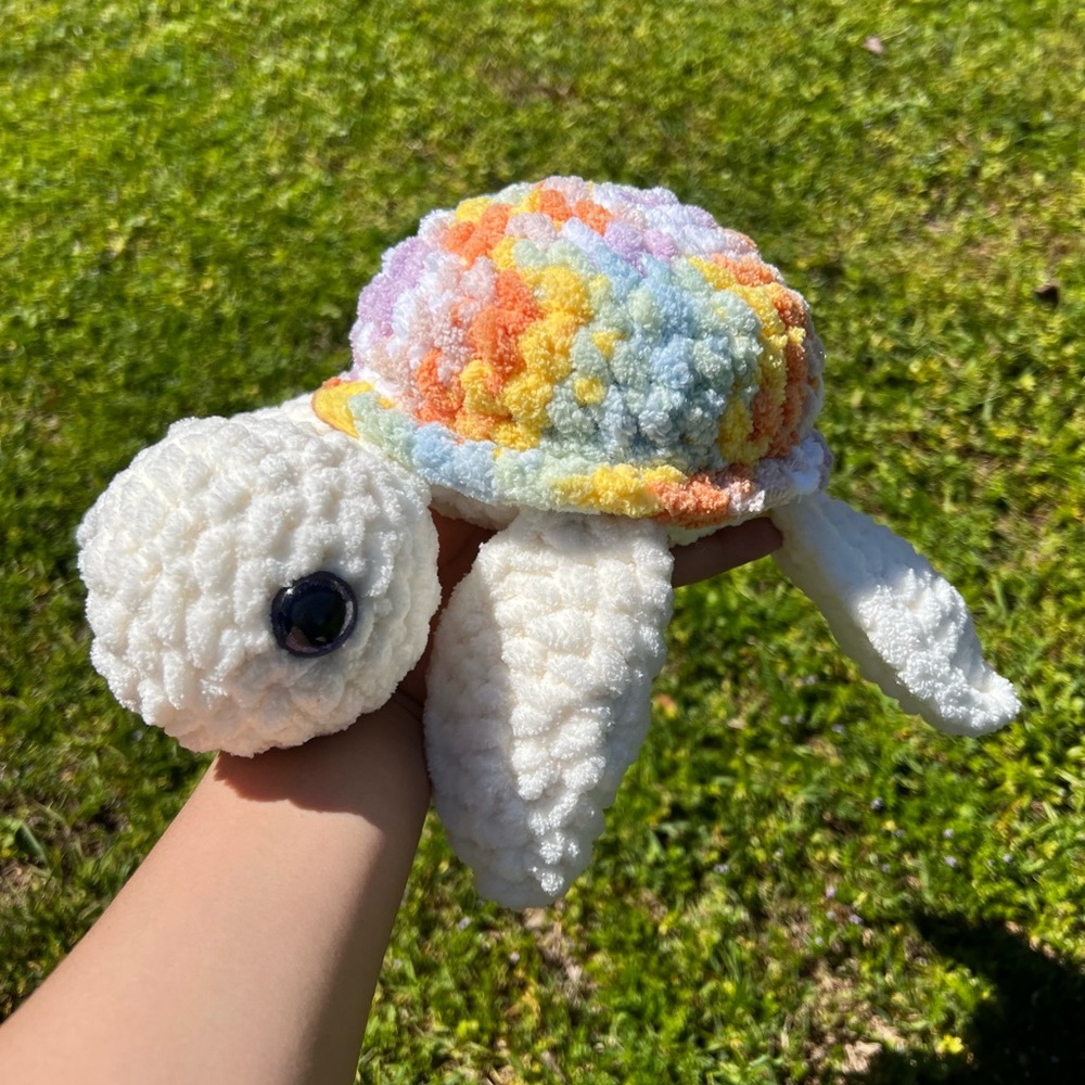 Handmade crochet sea turtle plushie